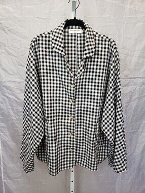 The Lullaby Club Black Gingham Lounge Shirt Size XXL
